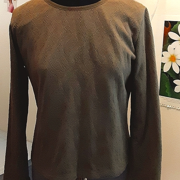 🎄sale Eddie Bauer Textured pullover long-sleeve vintage top Women's LP EUC - Picture 1 of 9